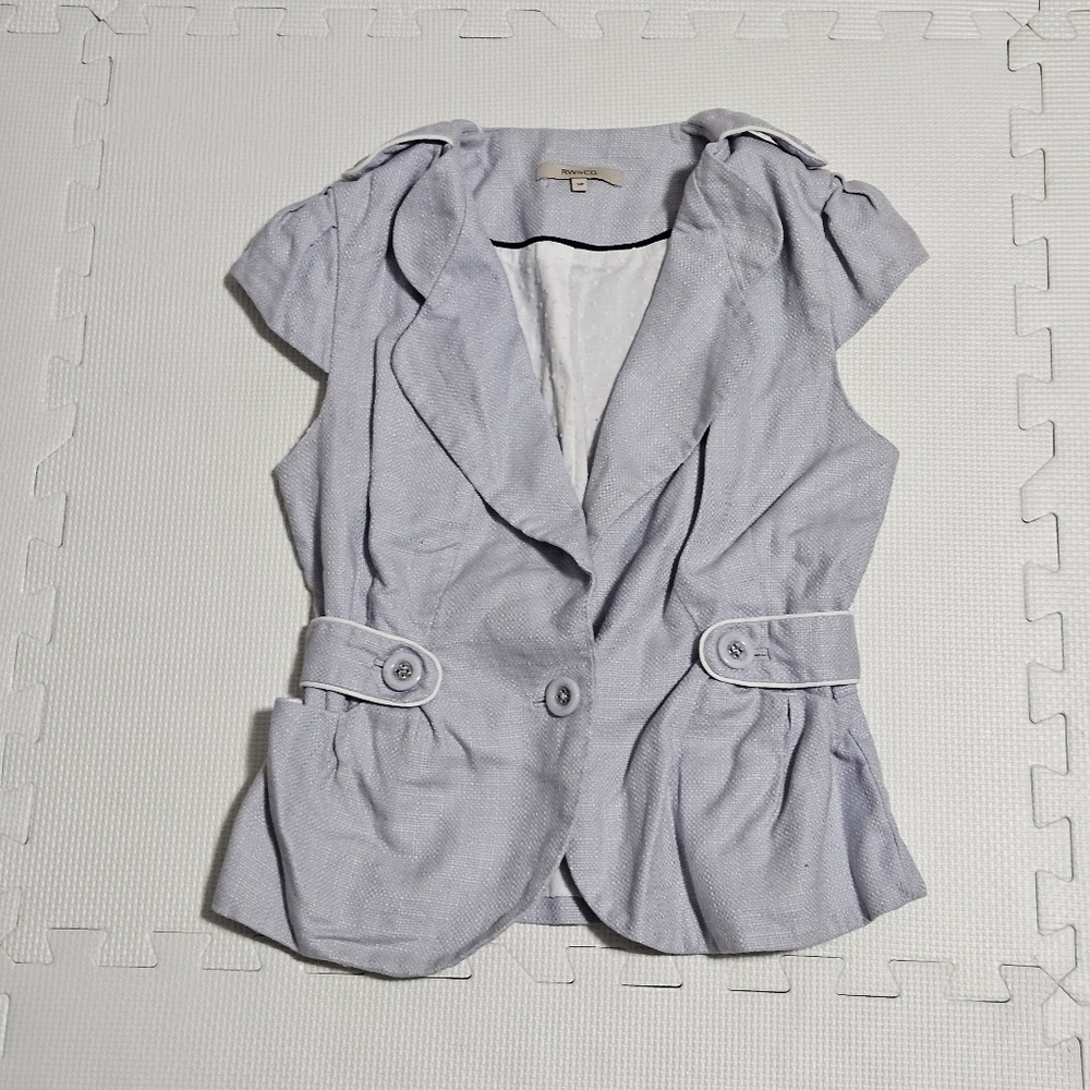 RW&CO. Light Gray Cap Sleeve Blazer